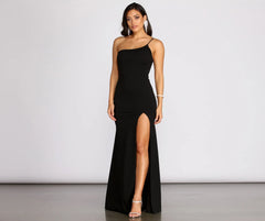 Elyse One Shoulder Tie Back Mermaid Dress
