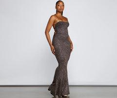 Jessica Glitter Knit Mermaid Dress