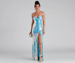 Skylar Sequin A-Line Formal Dress