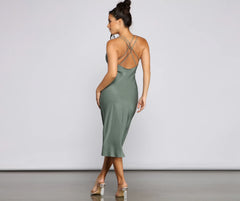 Forever Chic Satin Midi Dress