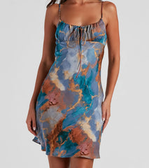 Sunset Scene Satin A-Line Dress
