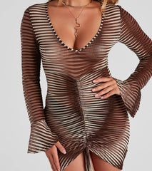 Coastal Chic Striped Mesh Tunic