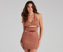 Stylish Stunner Striped Halter Short Dress